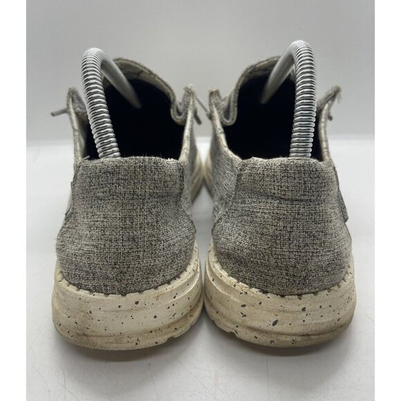 Hey Dude L Linen Gray Women's Size 9 Iron Slip On Casual Comfort Shoes - Picture 4 of 9
